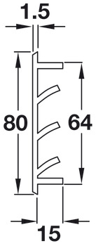 Lüftungsgitter, Aluminium, mit gerillten Stegen