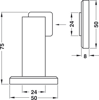 Türfeststeller, magnetisch, Haftkraft 4 kg