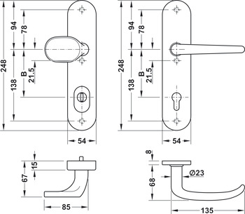 Schutzbeschlag, Edelstahl, Startec, SDH 2104-E ES1