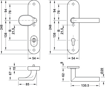 Schutzbeschlag, Edelstahl, Startec, SDH 2103 ES2 – DIN