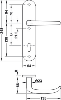 Schutzbeschlag, Edelstahl, Startec, SDH 2104-E ES1