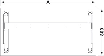 Objekt-Tischgestell, Häfele Officys TE601 Work Classic, elektrisch verstellbar, Hub 650 mm