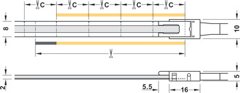 LED-Band COB, Häfele Loox5 LED 3104 24 V 8 mm 2-pol. (monochrom), 480 LEDs/m, 9,6 W/m, IP20