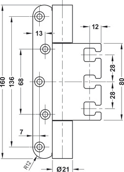 Objekttüren, Stoschek STX 16 057, Größe 160 mm, Türüberschlag 13 mm, mit Stiftsicherung