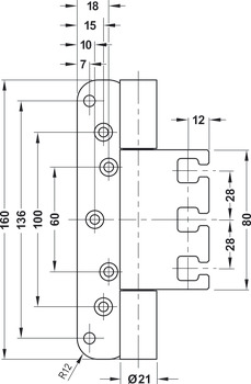 Objekttüren, Stoschek STX 16 057-FD, Größe 160 mm, Türüberschlag 13 mm, mit Stiftsicherung