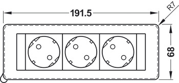 Einbausysteme, Steckdosen-Element SlimFrame, Komplett-Set mit Rahmen