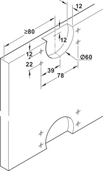 Schiebetürbeschlag, Häfele Slido F-Line18 50A, Garnitur ohne Schienen