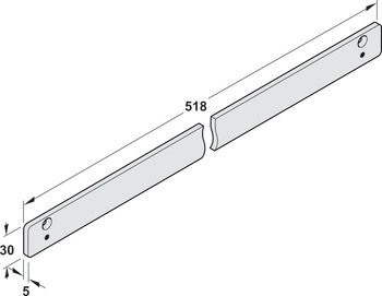 Montageplatte, für Gleitschiene von Dormakaba TS 92 XEA und TS 98 XEA (Höhe 30 mm)