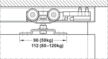 Schiebetürbeschlag, 50A / 80A / 120A