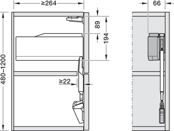 Hochfaltbeschlag, Blum Aventos HF top Servo-Drive (elektrisch)