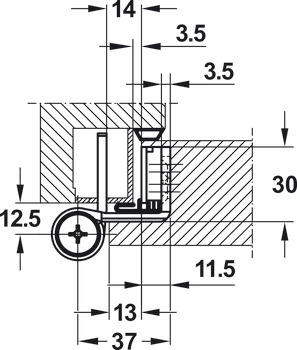 Objekttüren, Stoschek STX 16 057-FD, Größe 160 mm, Türüberschlag 13 mm, mit Stiftsicherung